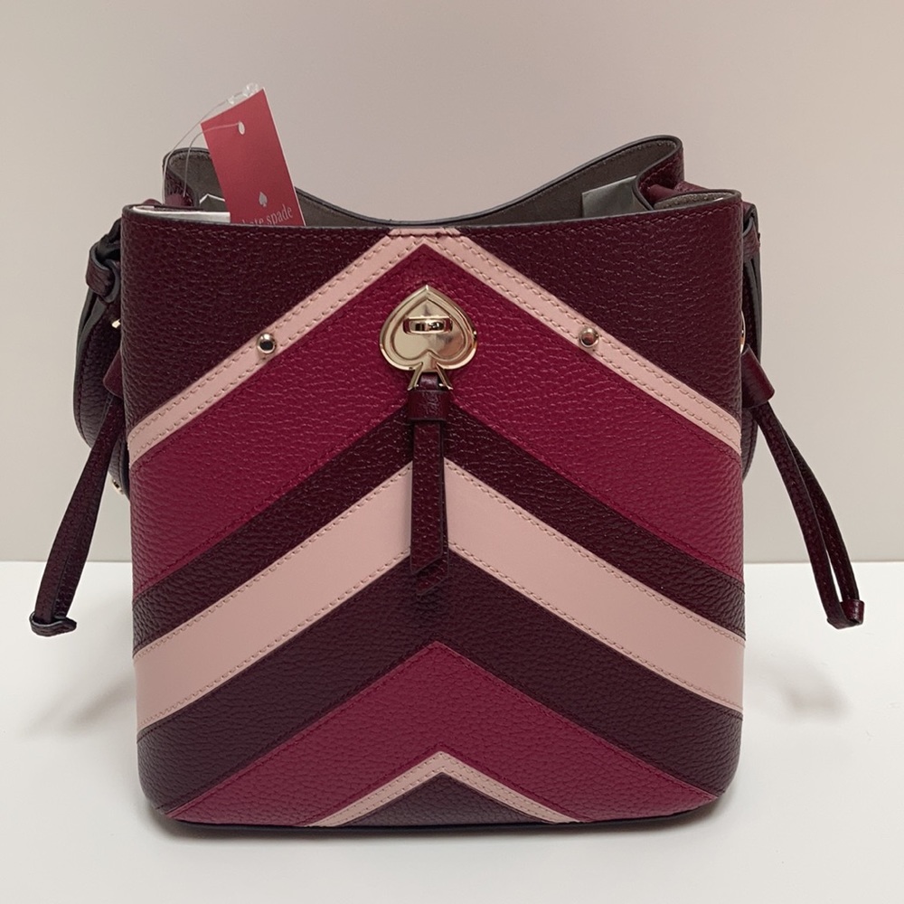 NWT Kate Spade Leather Marti Chevron Bucket XBody - Picture 3 of 15